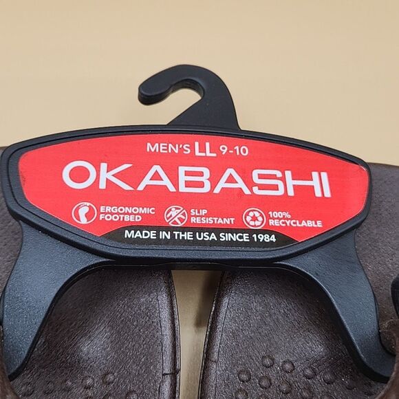 Okabashi Surf Mens LL (9-10) Brown Supportive Flip Flop Sandals NEW USA - Picture 4 of 8